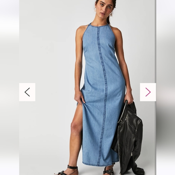 Free People Dresses & Skirts - NWT Free People Lousia Chambray Maxi Dress size 2